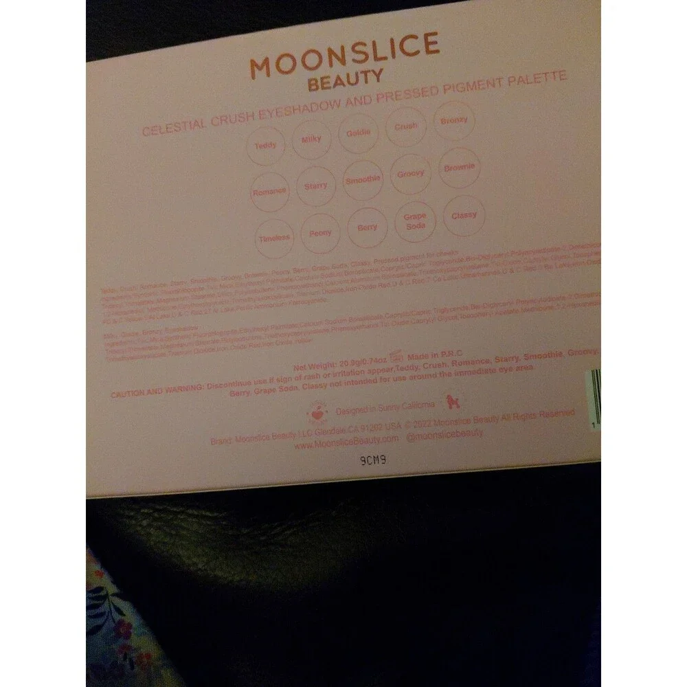 Moonslice Beauty Celestial Crush Eyeshadow Palette Vegan Matte Shimmer 20.9g NIB